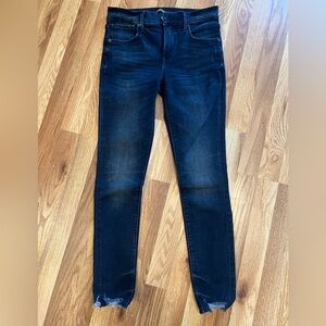 Express Women’s Denim Perfect Ankle Legging Mid Rise Dark Blue Denim Jeans